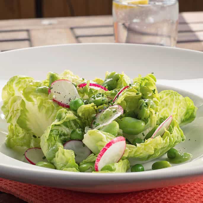 peas on salad.