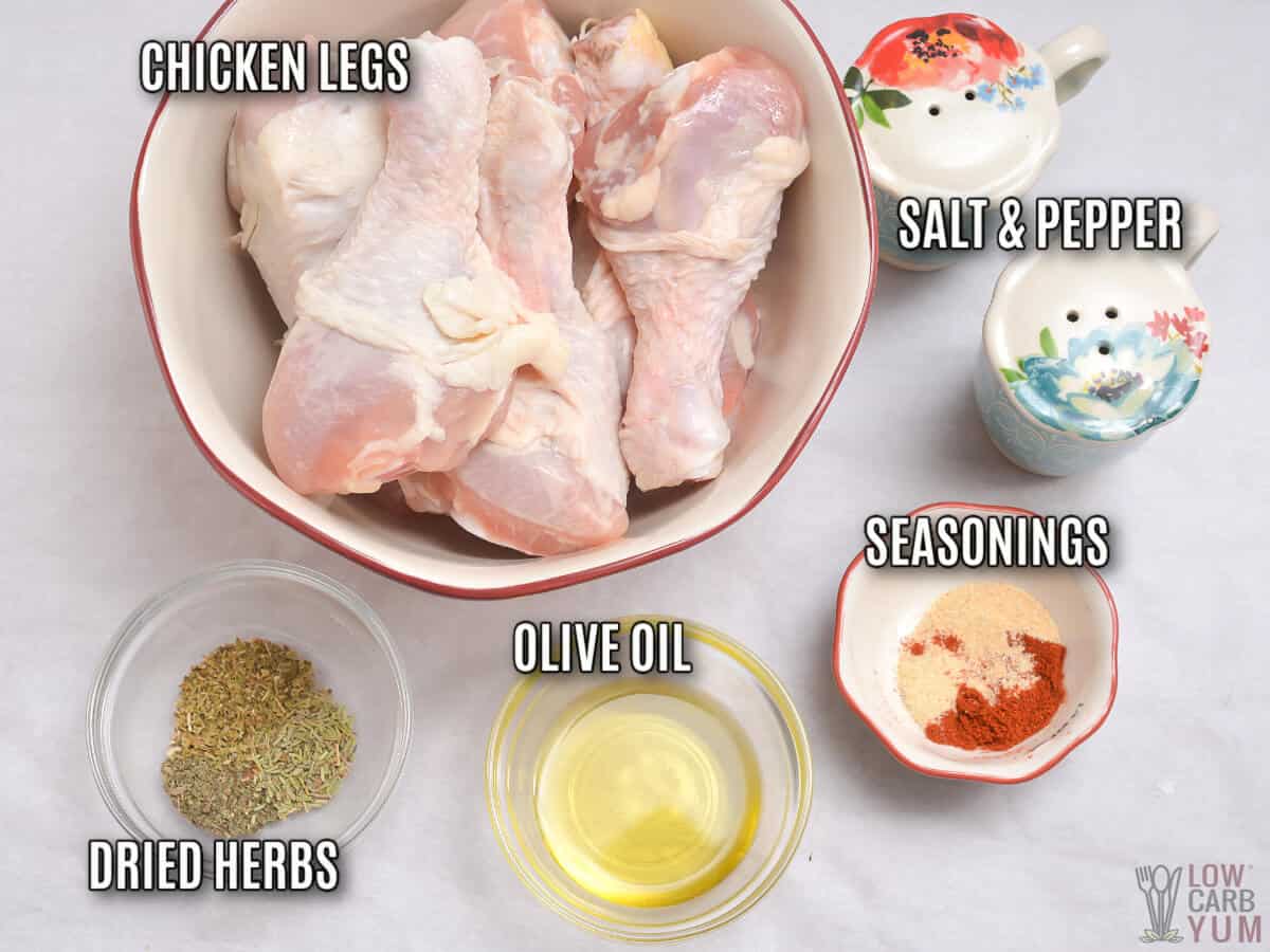 ingredients for roasted chicken legs.