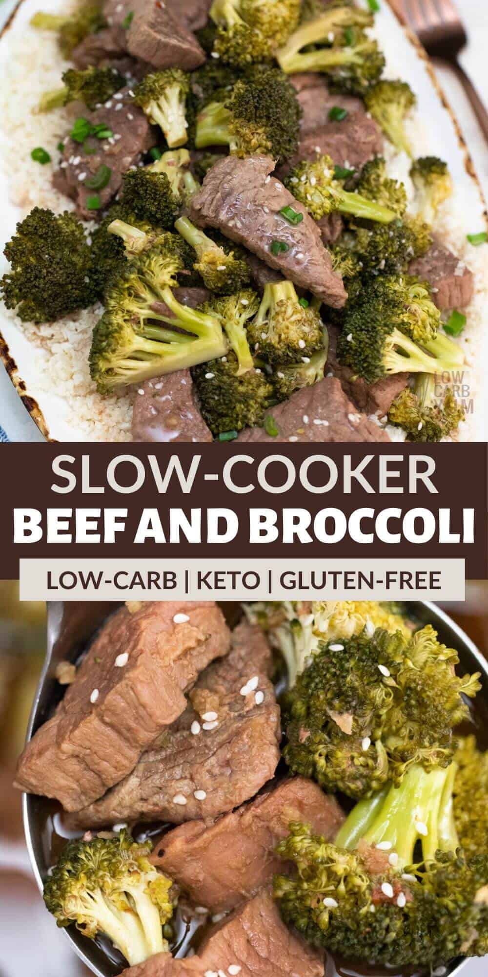 slow cooker med biff og brokkoli.
