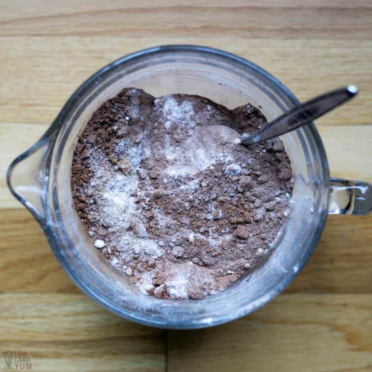 hot cocoa mix in mixing bowl.