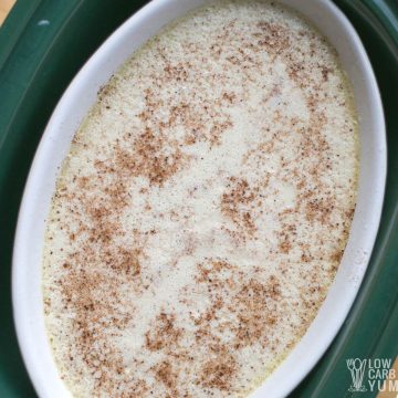 keto rice pudding in a crock pot.