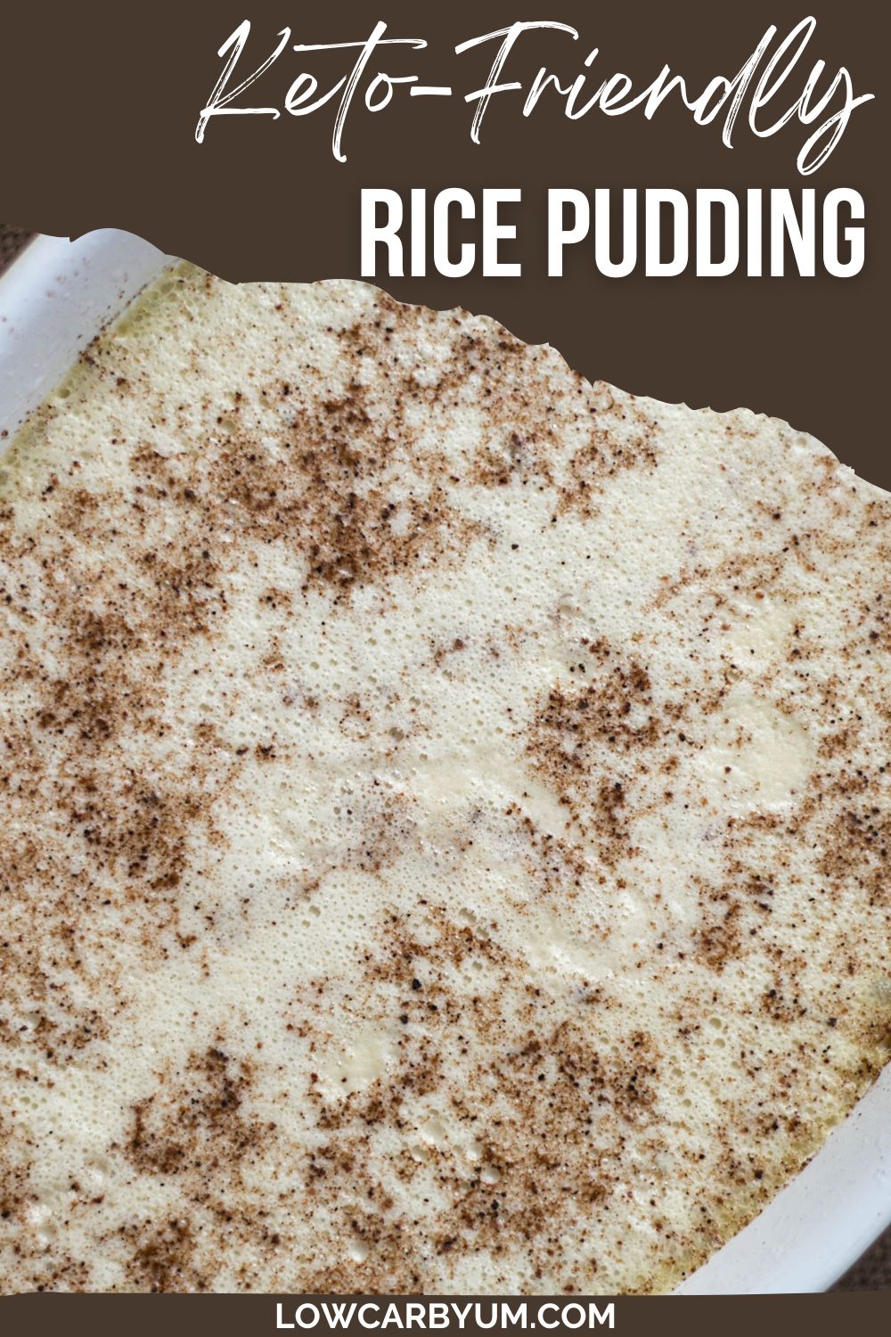 keto rice pudding pinterest image.