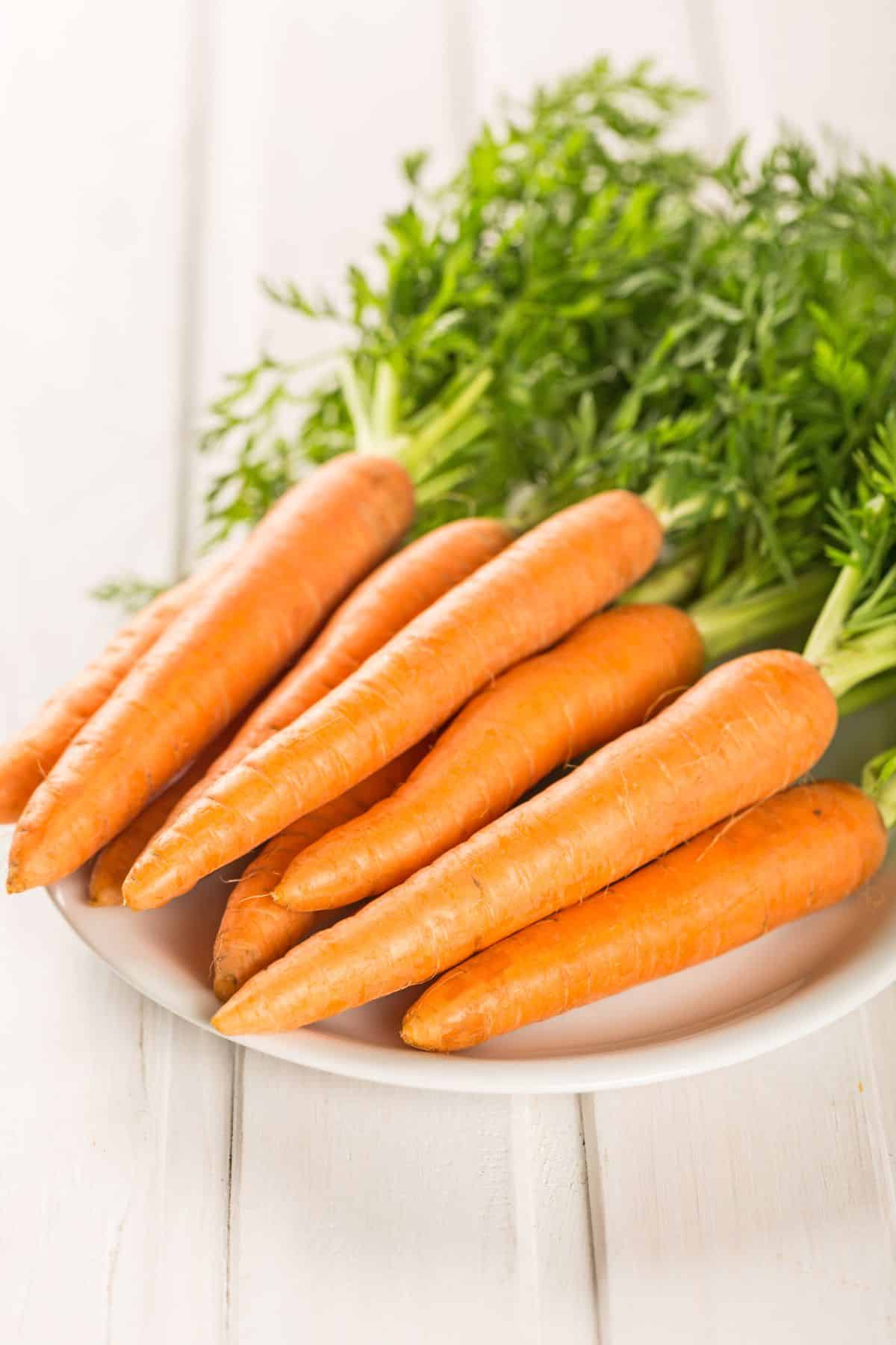 a plate of carrots