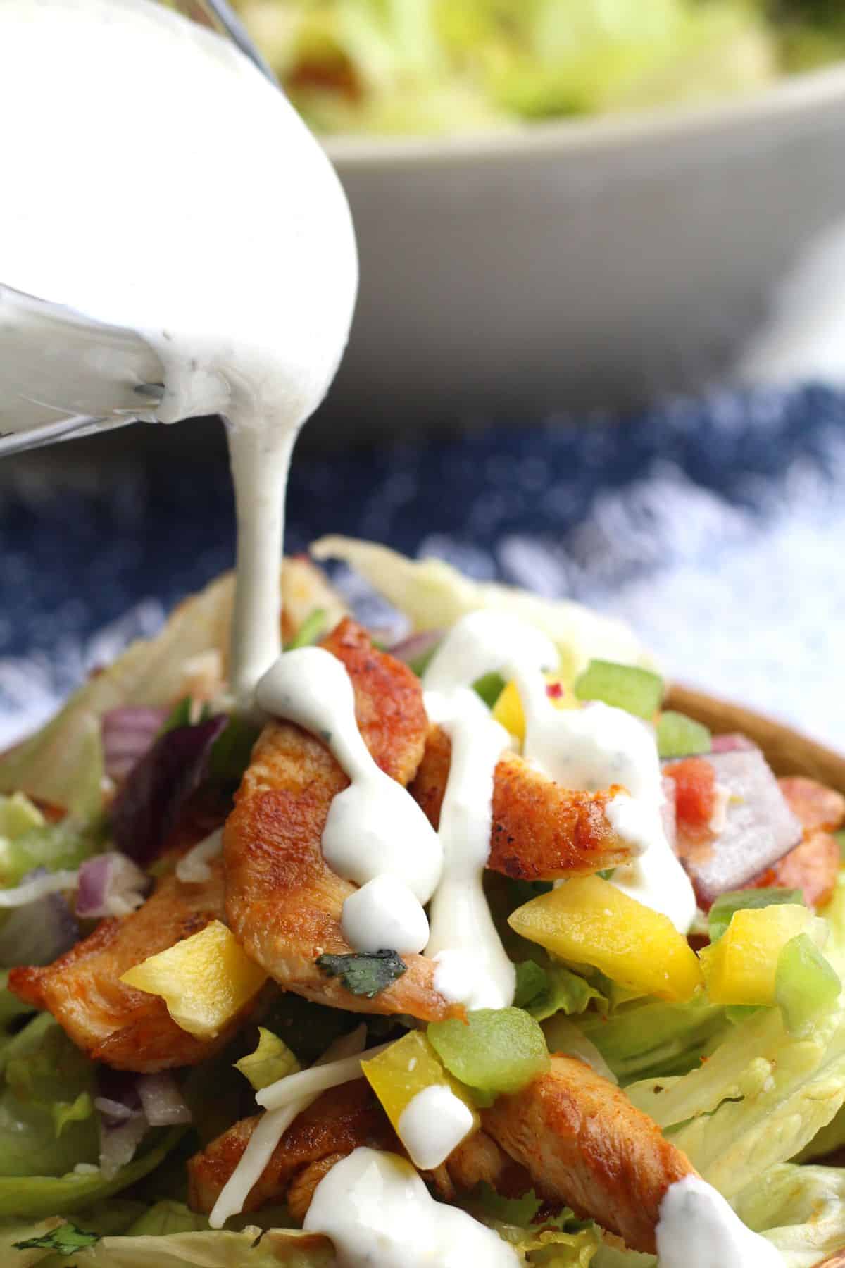 drizzle ranch over the top of chicken salad
