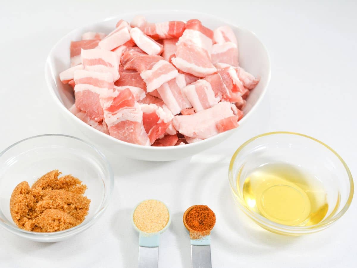 ingredients needed to make pork belly bites