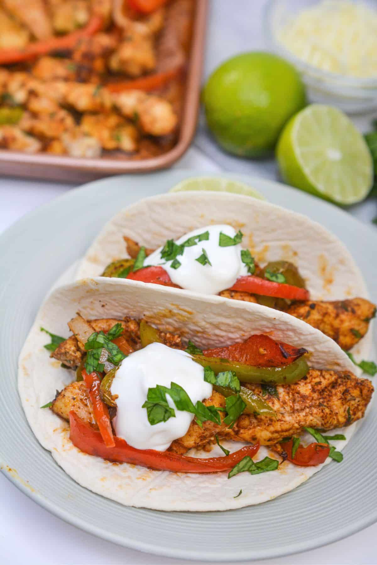 chicken and veggie fajitas