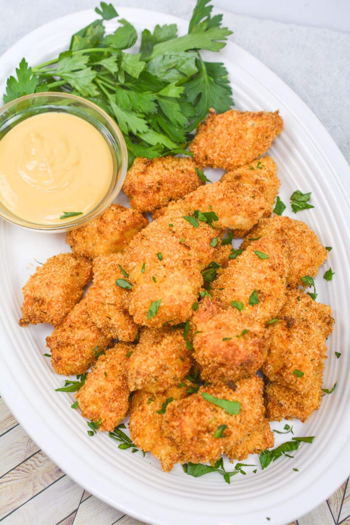 air fryer chicken nuggets on a plate