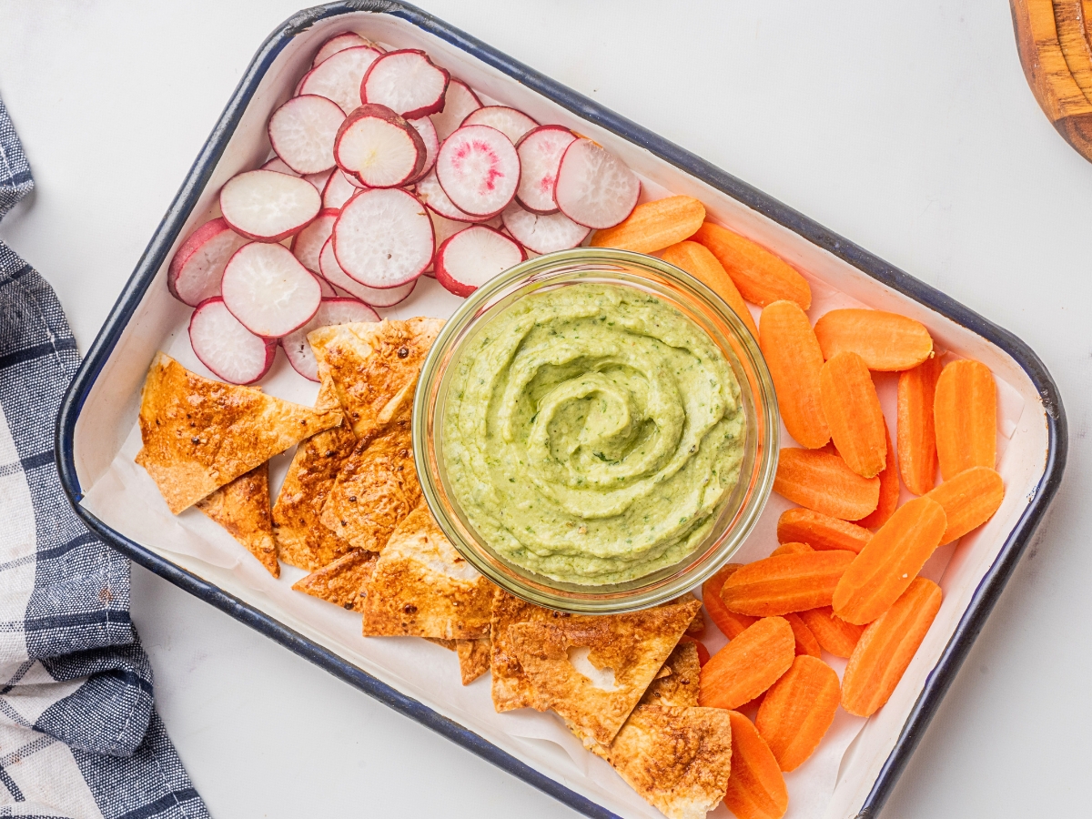 veggie charcuterie with dip