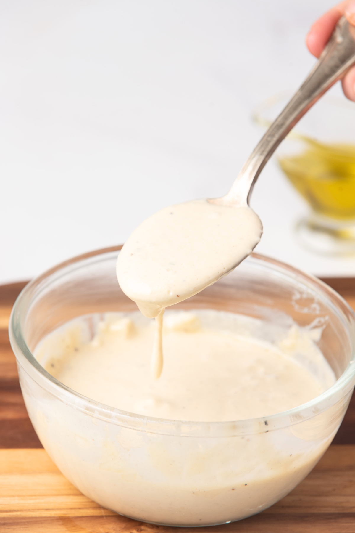 a spoonful of caesar dressing