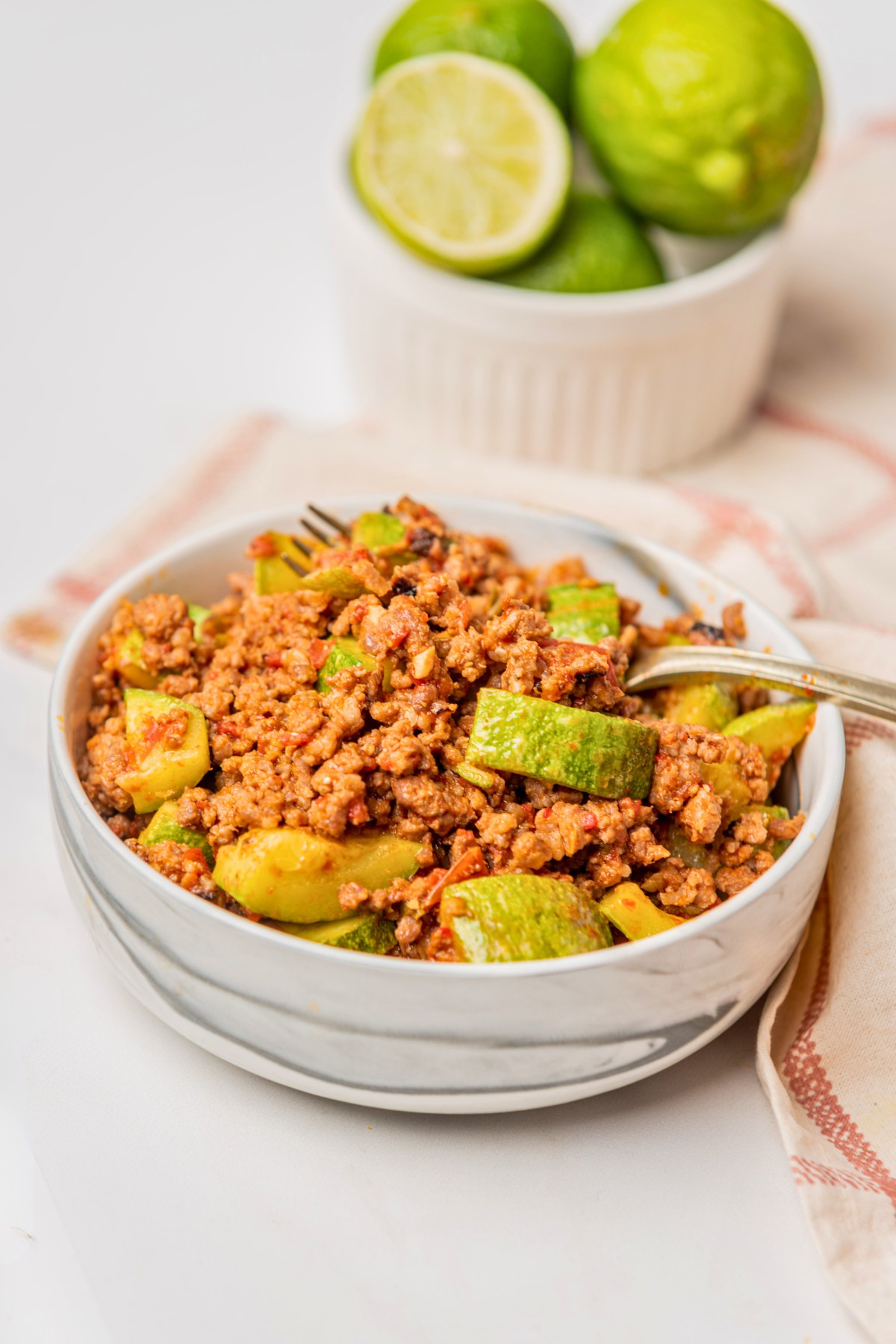 Mexican skillet with ground beef and zucchini