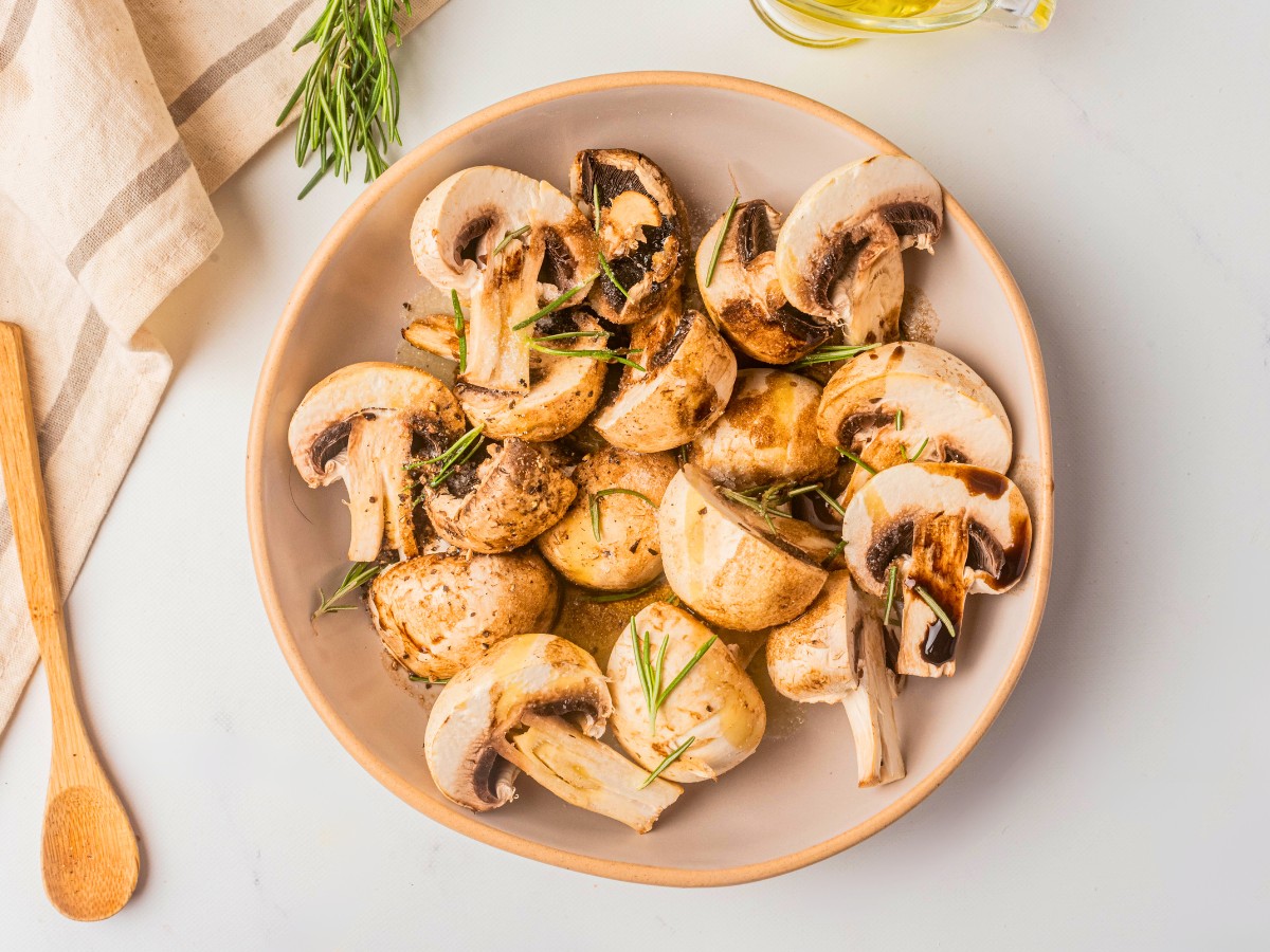 sliced mushrooms in a bowl