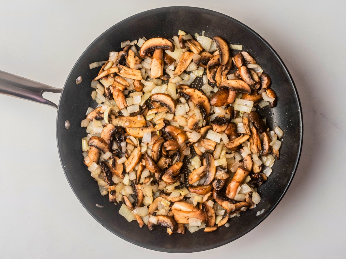 cooked mushrooms and onions