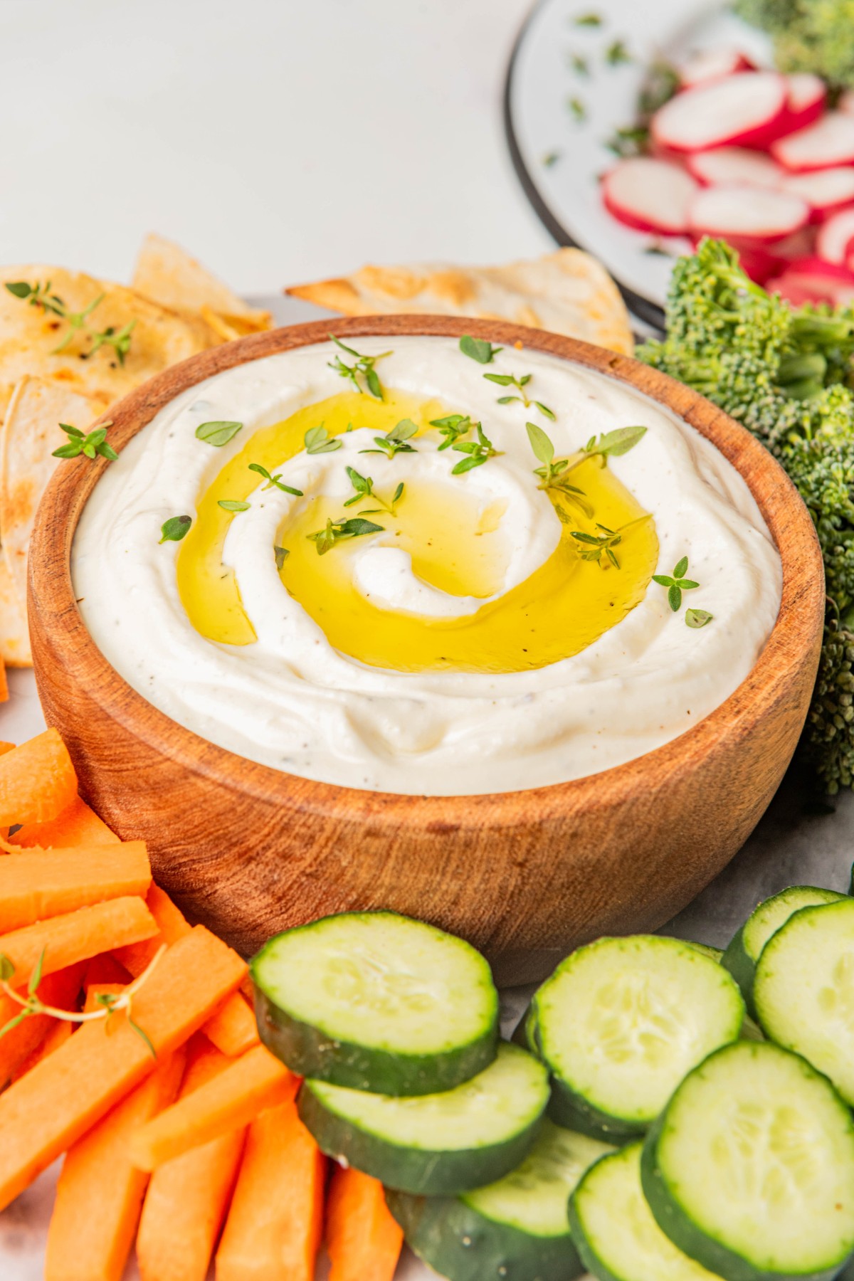 whipped ricotta topped with fresh thyme. 