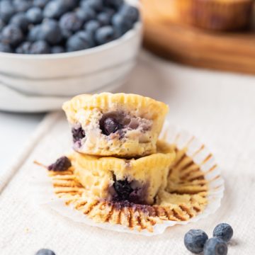 stacked blueberry cream cheese muffins