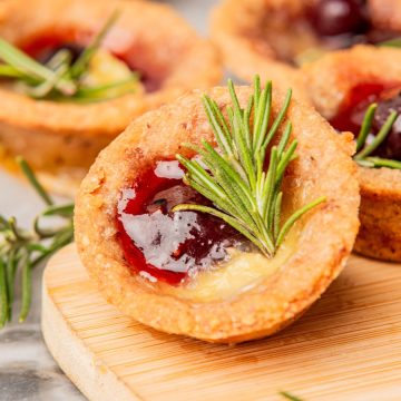Keto cranberry brie bites featured