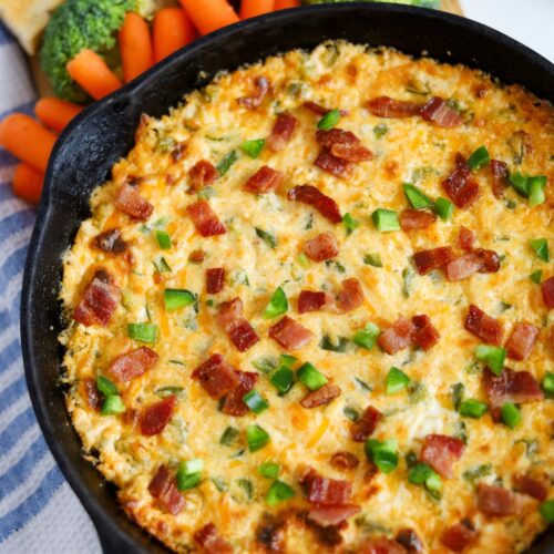 This jalapeno popper dip has a delectable creamy base mixed with spicy jalapeno peppers and crispy bacon topping. It's heaven in every bite!