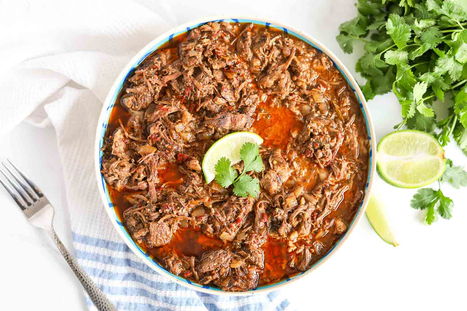 slow cooker barbacoa beef in a bowl
