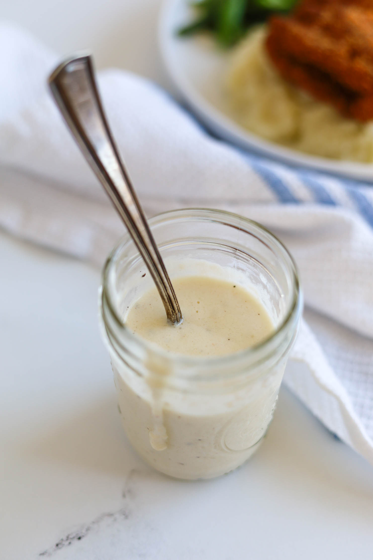 homemade white gravy in a jar 