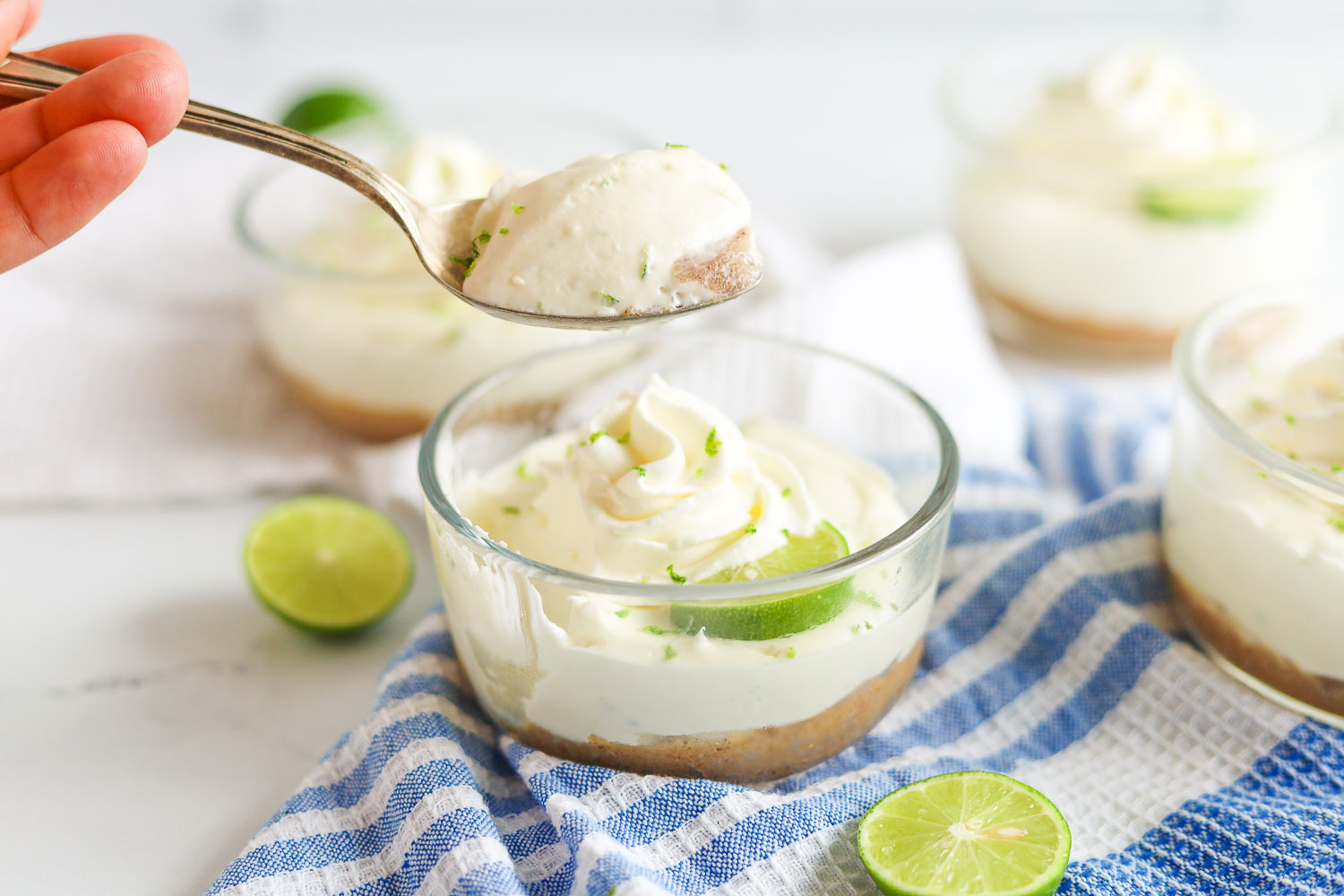 taking a bite out of no bake key lime cheesecake