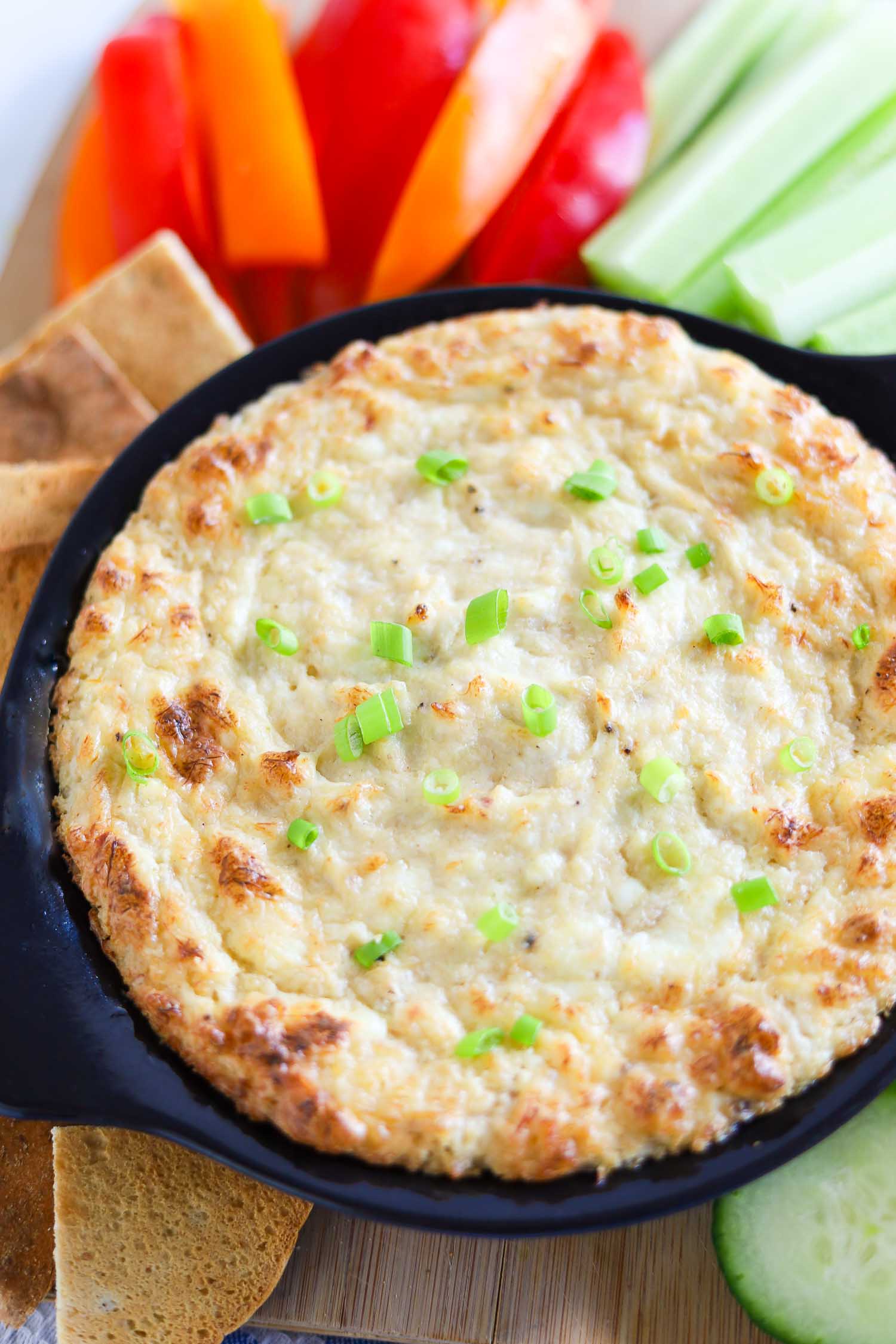 keto crab dip with low carb veggies 