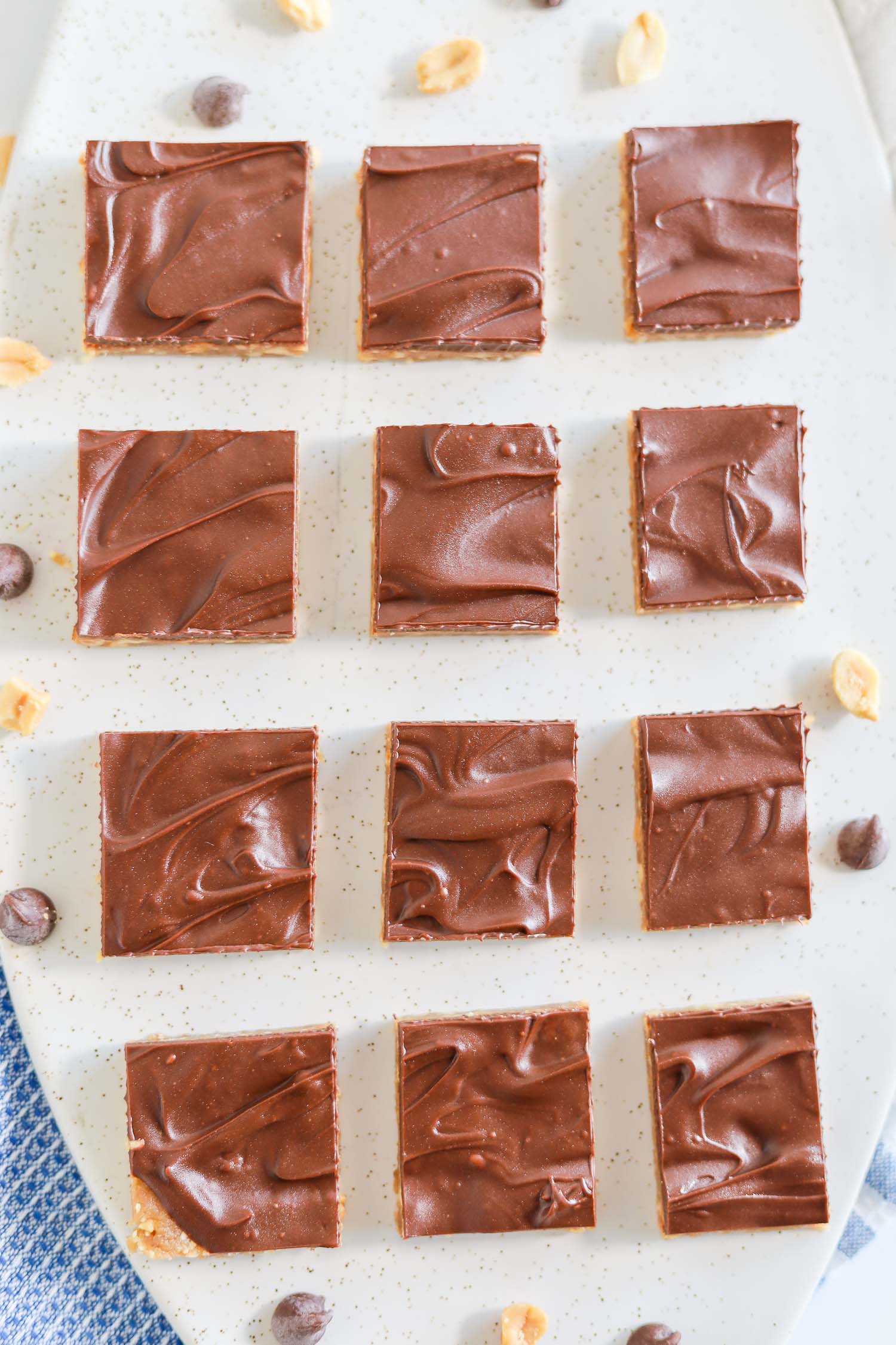 sugar free snickers cut up as squares 