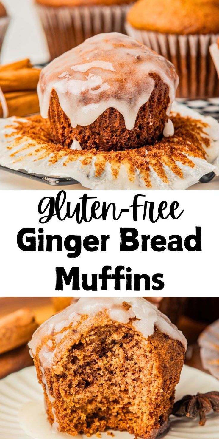 gluten free gingerbread muffin topped with icing