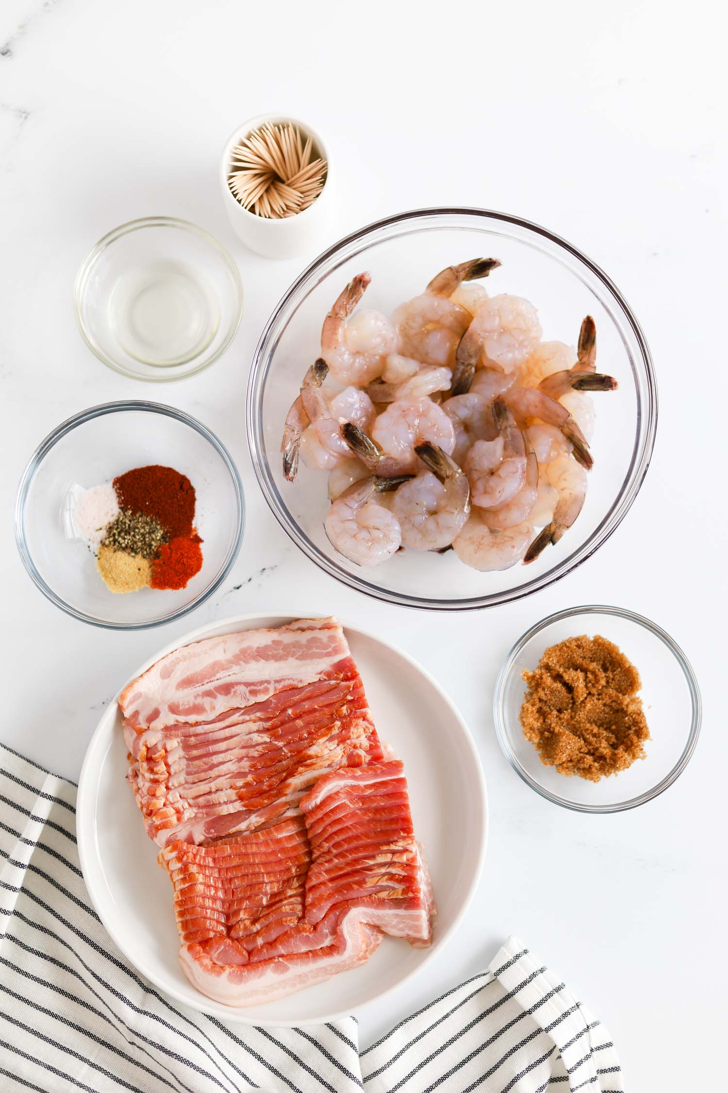 ingredients needed to make bacon wrapped shrimp