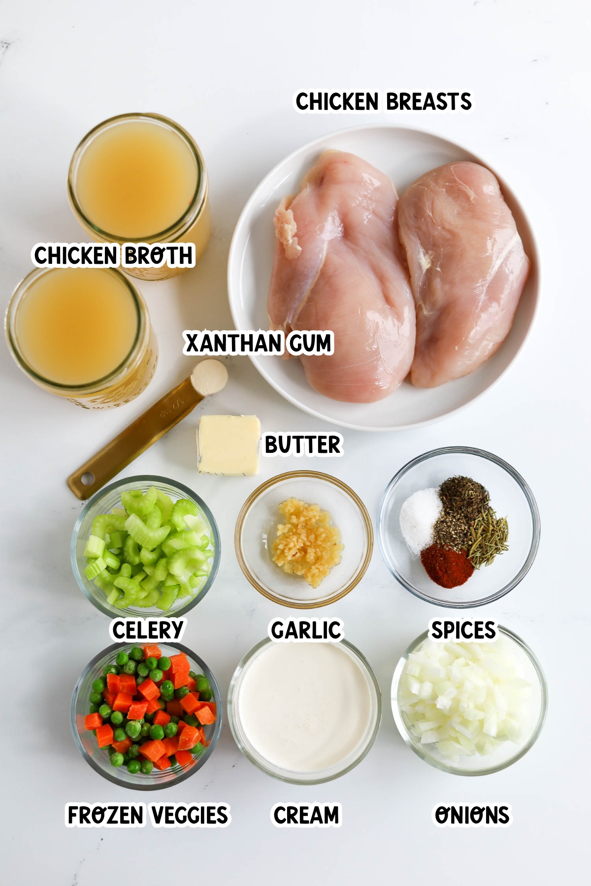 ingredients needed to make chicken pot pie soup