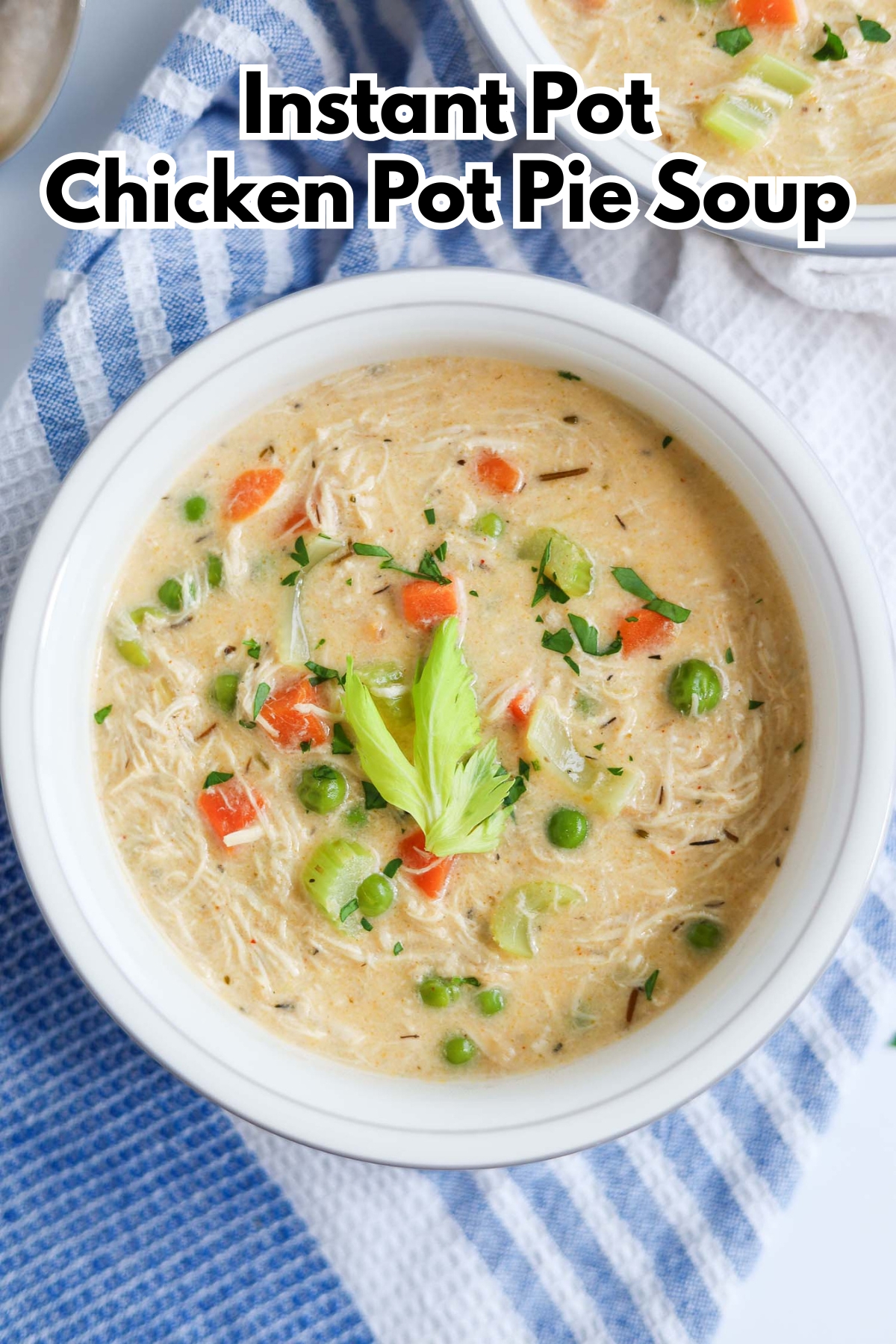 homemade chicken pot pie soup made in pressure cooker