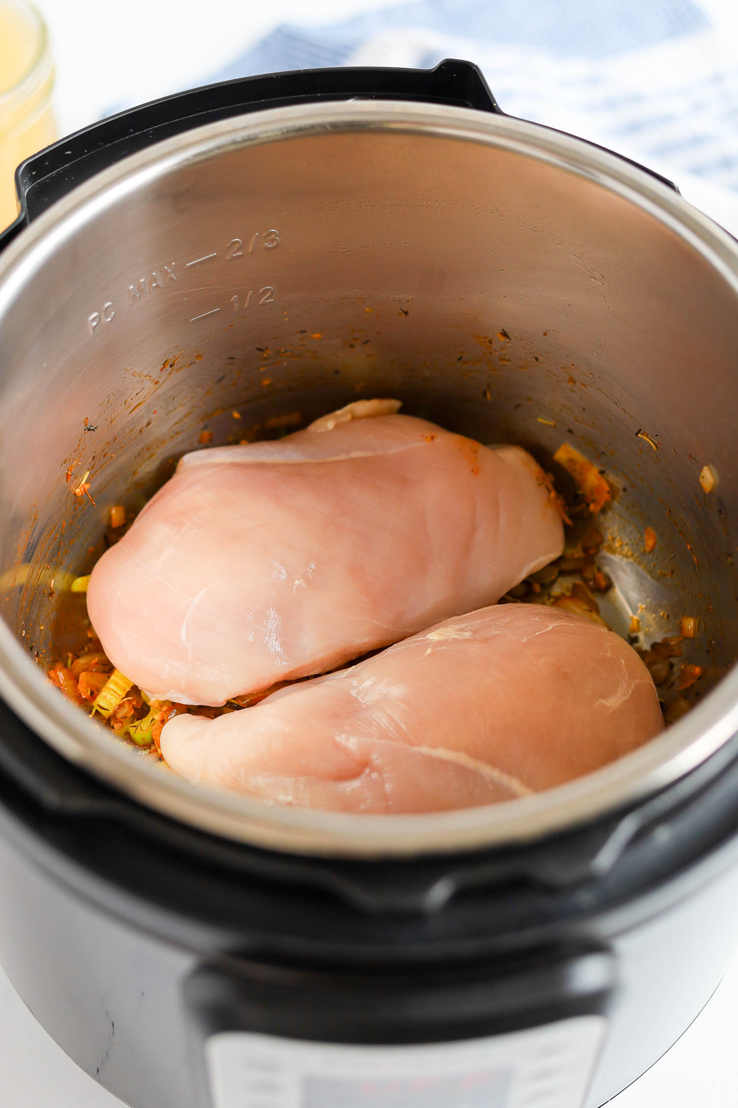 adding raw chicken breast to instant pot